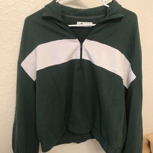 hollister green quarter zip